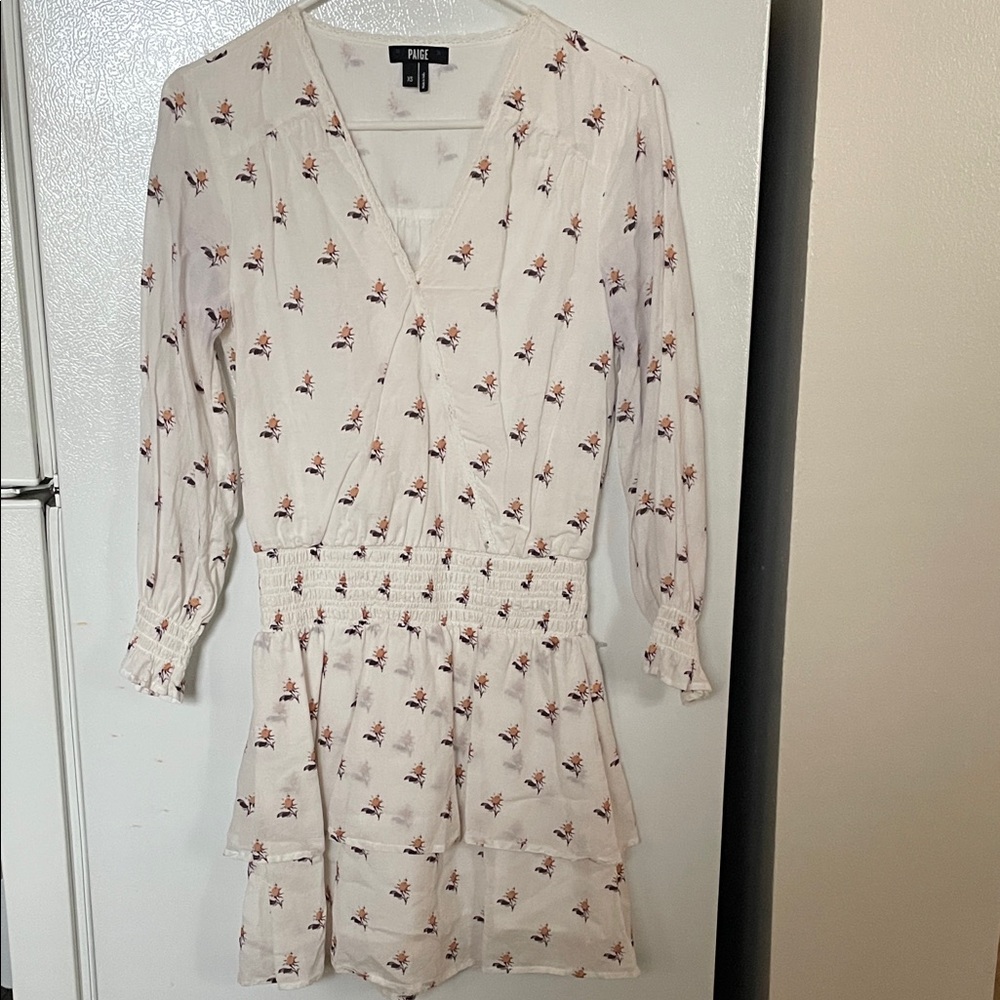 PAIGE XS Serrano Rose Bud Off White Long Sleeve Cottage Core Fairy Garden Dress